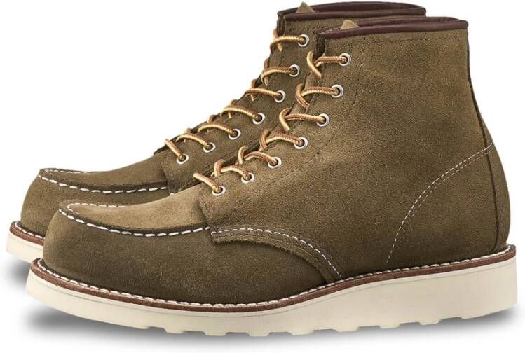 Red Wing Shoes Klassieke Moc Olijf Leren Laars Green Dames