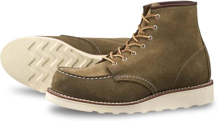 Red Wing Shoes Klassieke Moc Olijf Leren Laars Green Dames