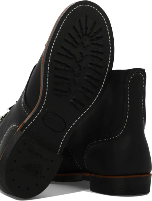 Red Wing Shoes Zwarte Enkellaarzen Iron Ranger Stijl