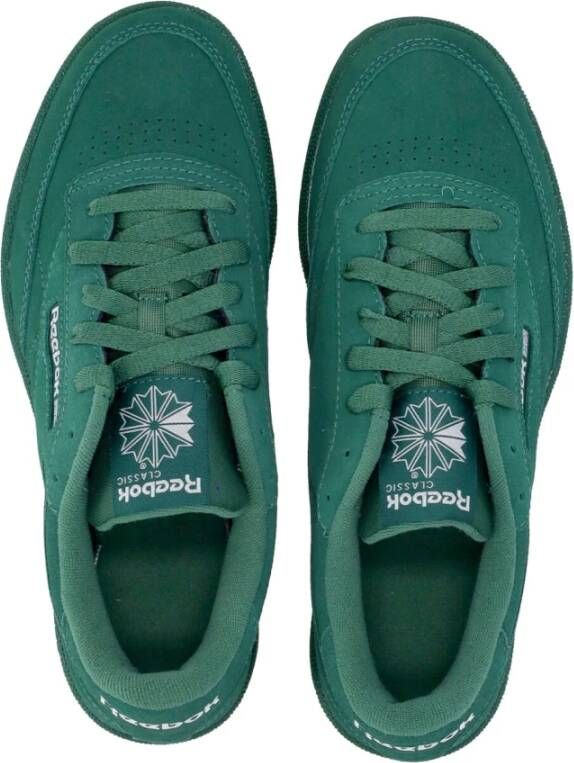 Reebok Donkergroene Lage Sneaker met Geborduurd Logo