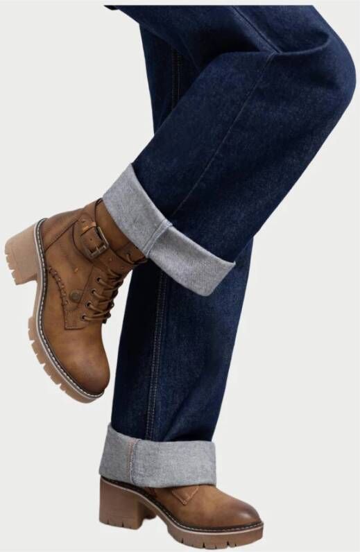 Refresh Veterschoenen Enkellaarsjes Camel