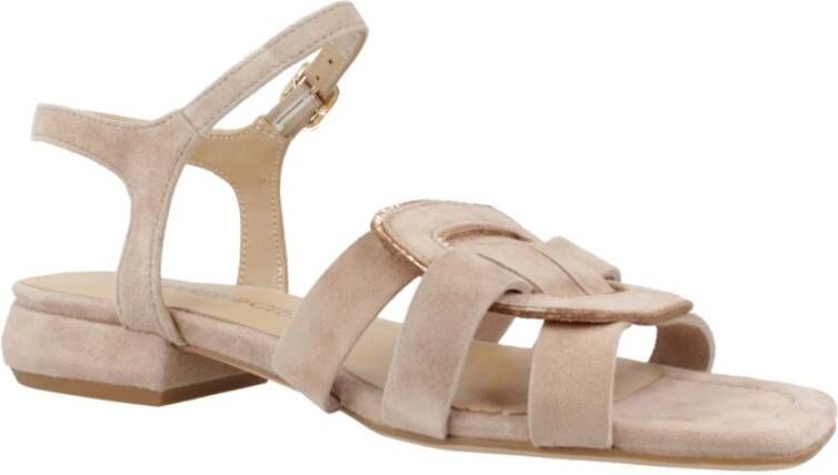 Regarde le Ciel Stijlvolle Platte Sandalen voor Vrouwen Beige Dames