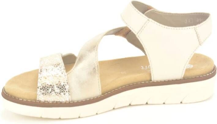 Remonte Beige Goud Sandaal met Klittenbandsluiting
