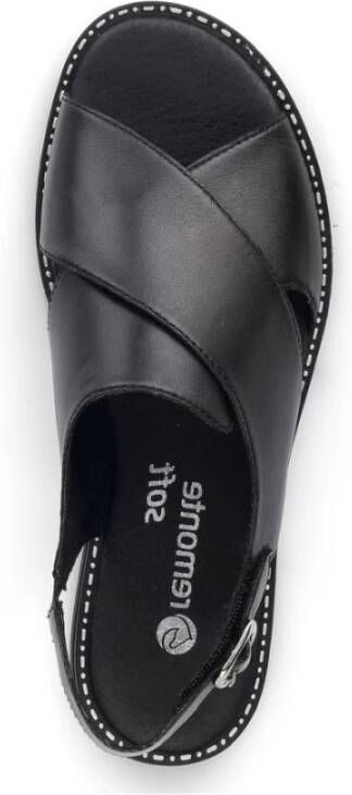 Remonte black casual open sandals Zwart Dames