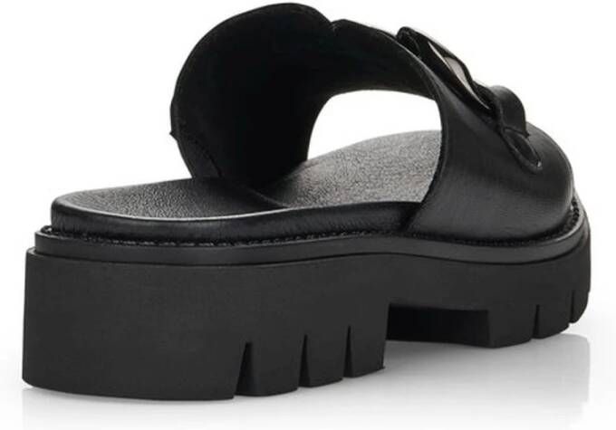 Remonte black casual open slippers Zwart Dames
