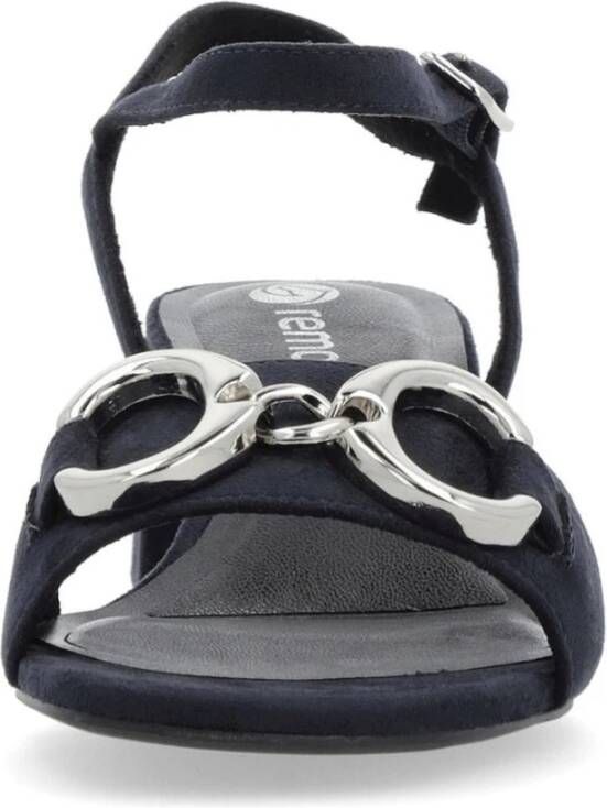 Remonte Blauwe Elegante Platte Sandalen Vrouwen