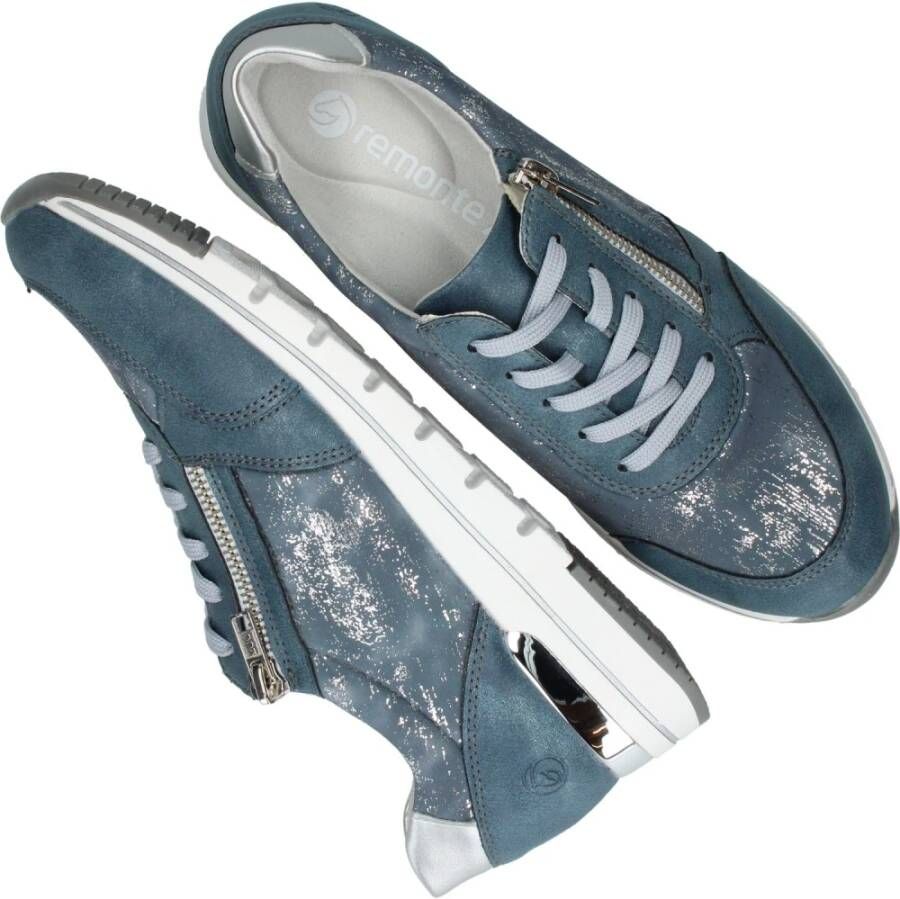 Remonte Blauwe Sneaker met Metallic Accenten Blue Heren