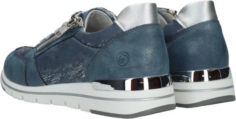 Remonte Blauwe Sneaker met Metallic Accenten Blue Heren