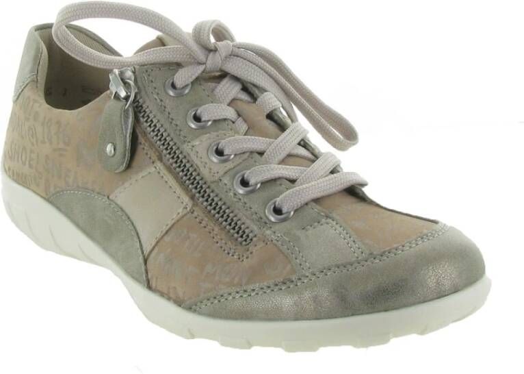 Remonte Casual Schoenen Zwart Leer Instapper Beige Dames