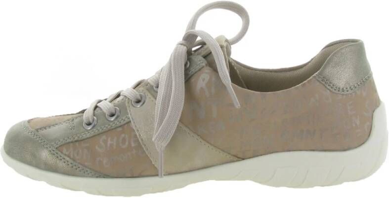 Remonte Casual Schoenen Zwart Leer Instapper Beige Dames