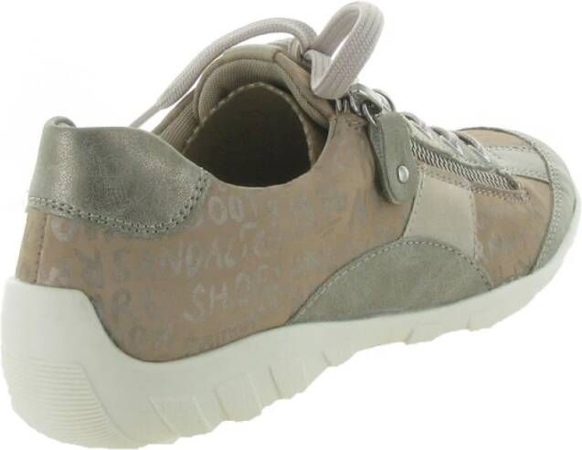 Remonte Casual Schoenen Zwart Leer Instapper Beige Dames