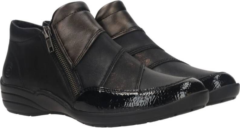 Remonte Comfortabele Basic Lage Schoenen met Rits Black Dames