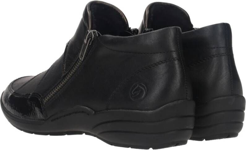 Remonte Comfortabele Basic Lage Schoenen met Rits Black Dames