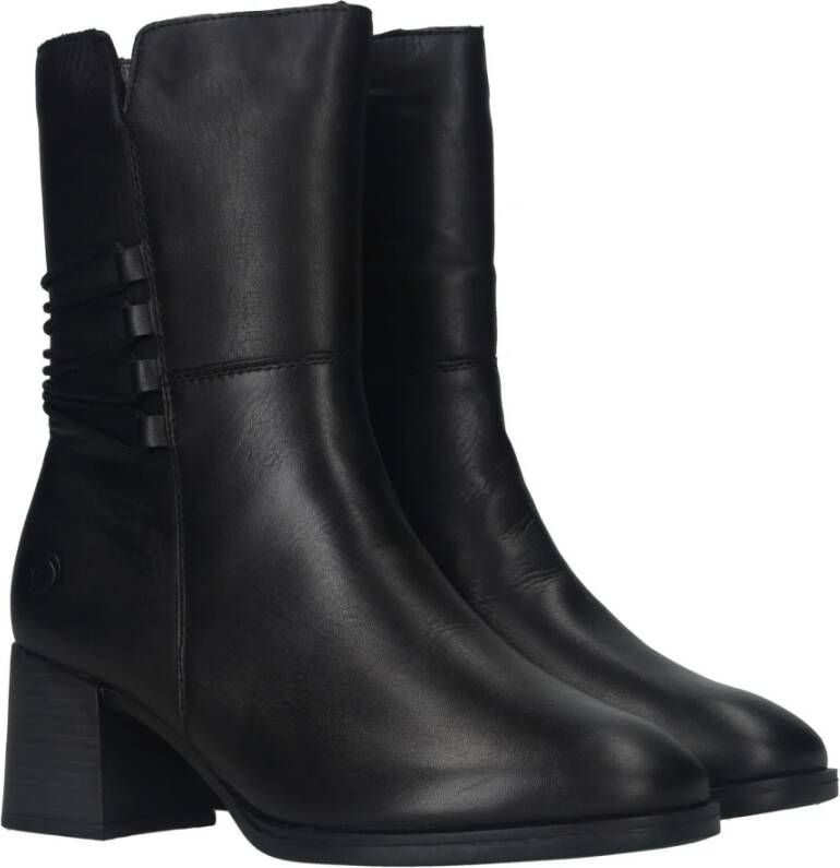 Remonte Elegante zwarte leren laarzen voor dames Black Dames