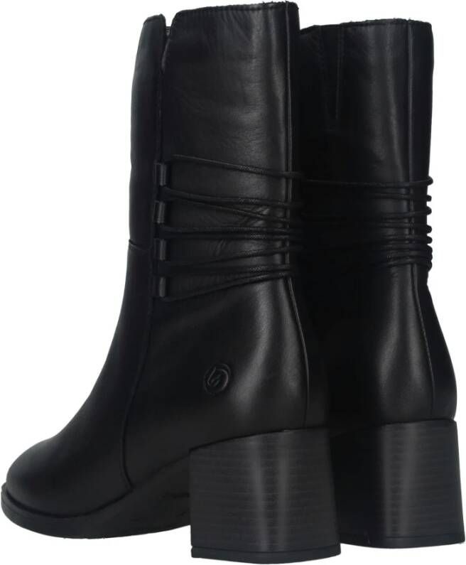 Remonte Elegante zwarte leren laarzen voor dames Black Dames