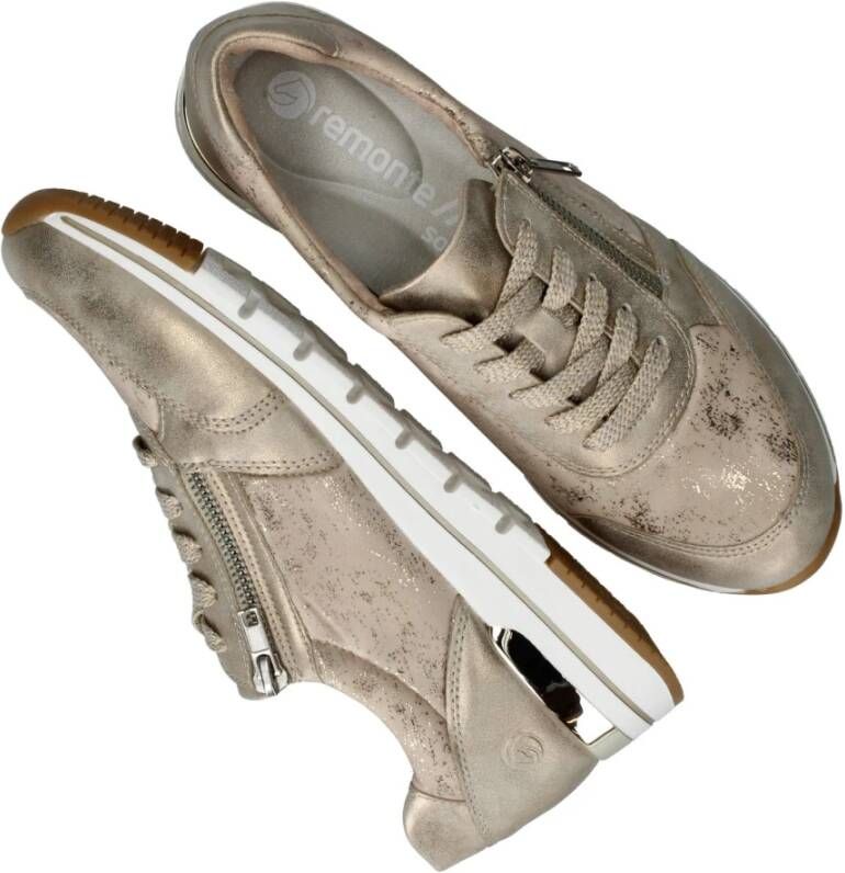 Remonte Gouden Metallic Sneaker voor Dames Gray Dames