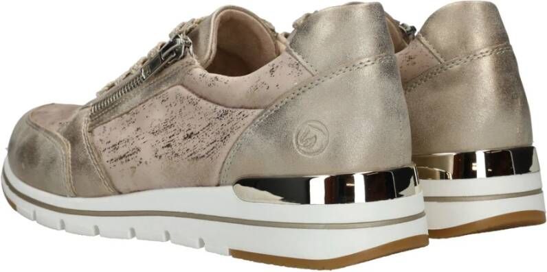 Remonte Gouden Metallic Sneaker voor Dames Gray Dames