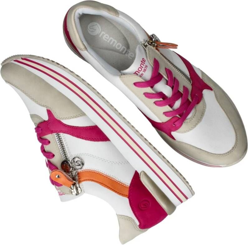 Remonte Lente Sneaker met Roze en Oranje Accenten Multicolor Heren