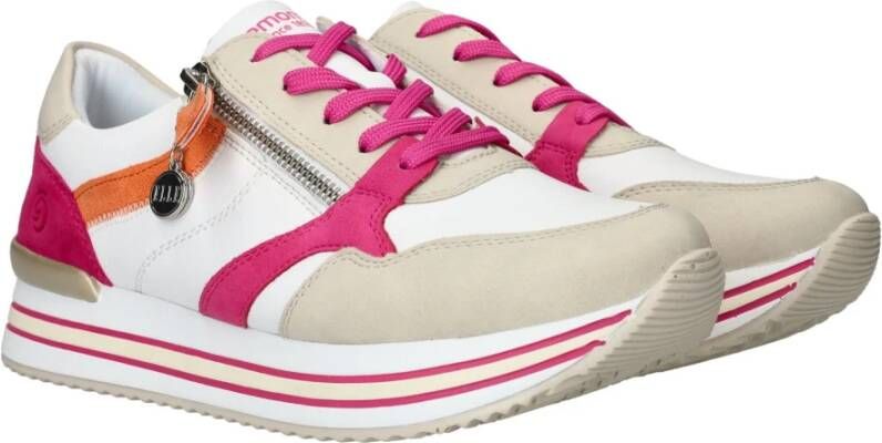 Remonte Lente Sneaker met Roze en Oranje Accenten Multicolor Heren