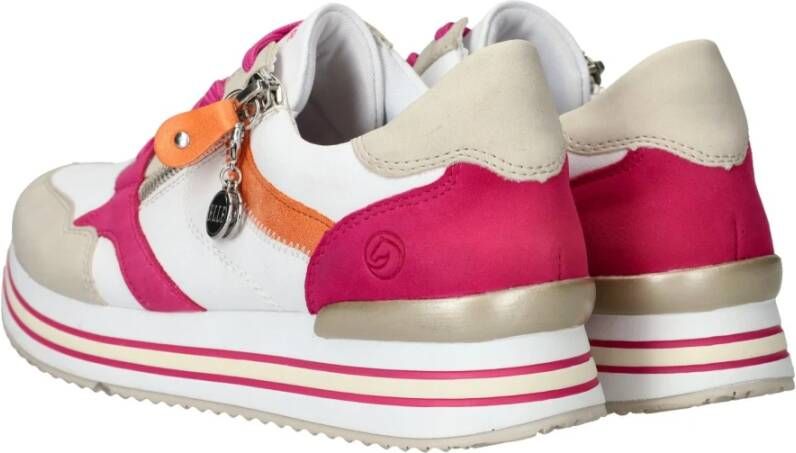 Remonte Lente Sneaker met Roze en Oranje Accenten Multicolor Heren