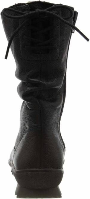 Remonte Leren Sleehaklaarzen met Lammfell Black Dames