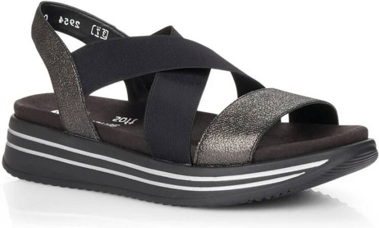 Remonte nero casual open sandals Zwart Dames