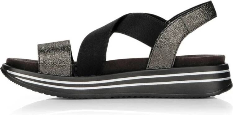 Remonte nero casual open sandals Zwart Dames