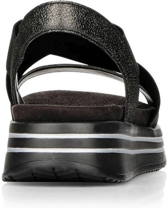 Remonte nero casual open sandals Zwart Dames