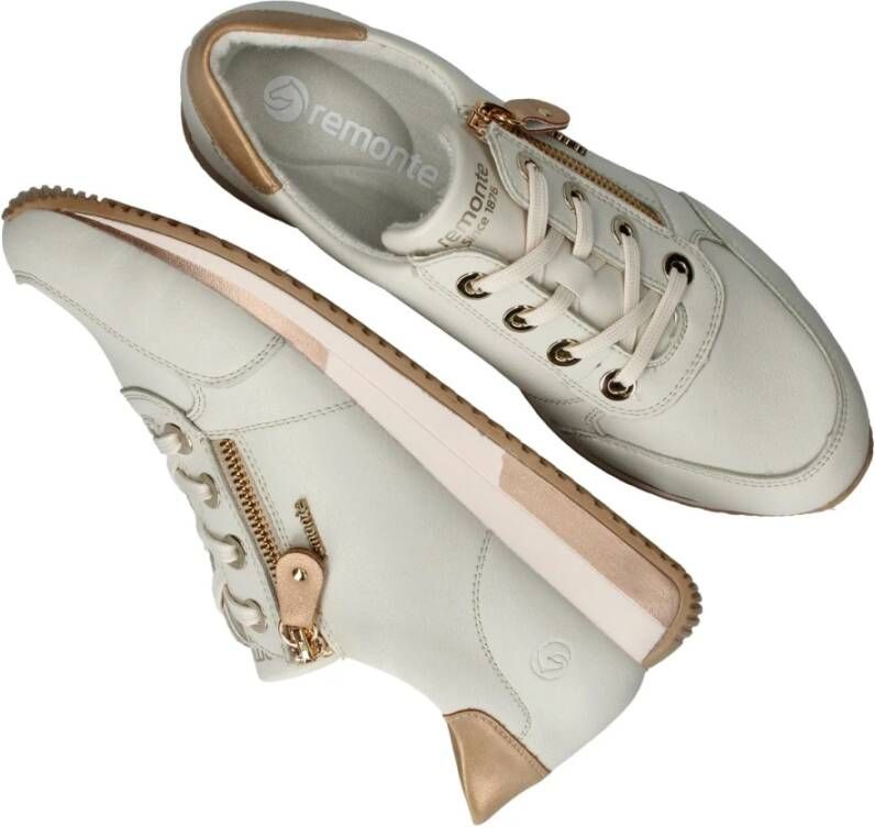 Remonte Sportieve Basic Sneaker met Extra Bloemen Veters Beige Heren