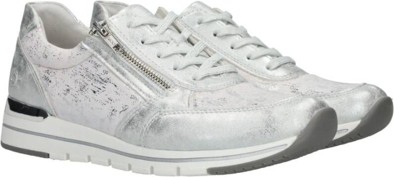 Remonte Zilveren Metallic Sneakers voor Dames Gray Dames