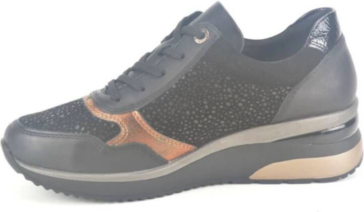 Remonte Zwart Brons Stijlvolle Sneakers