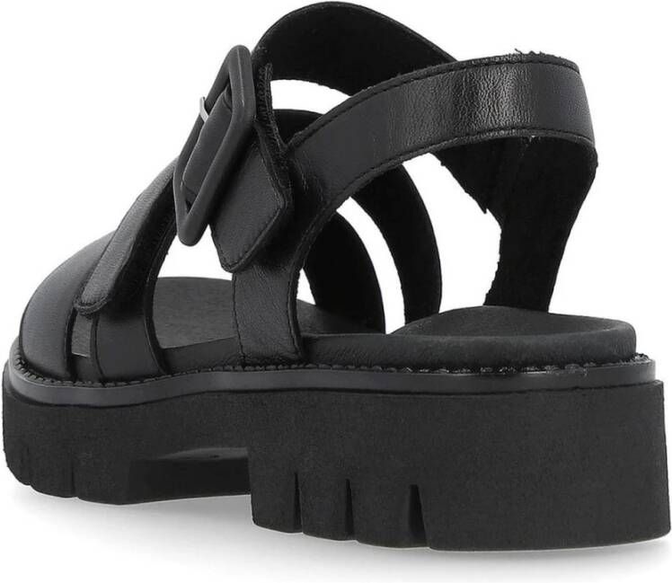Remonte Zwarte Casual Platte Sandalen Vrouwen Black Dames