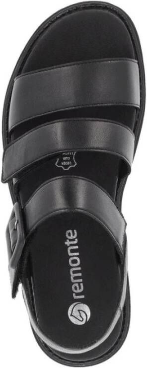 Remonte Zwarte Casual Platte Sandalen Vrouwen Black Dames