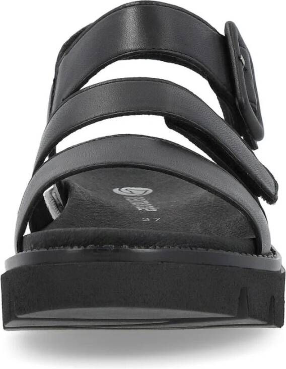 Remonte Zwarte Casual Platte Sandalen Vrouwen Black Dames
