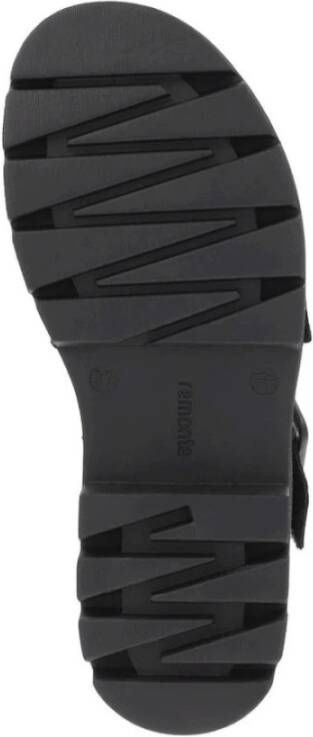 Remonte Zwarte Casual Platte Sandalen Vrouwen Black Dames