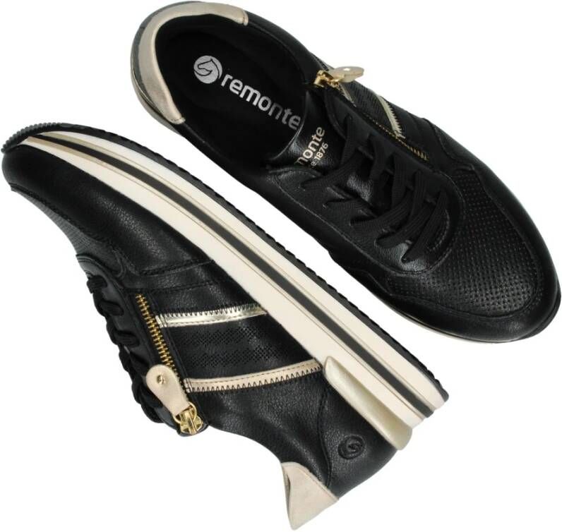 Remonte Zwarte sportieve sneaker met comfortabel voetbed Black Heren