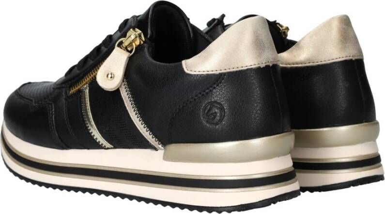 Remonte Zwarte sportieve sneaker met comfortabel voetbed Black Heren