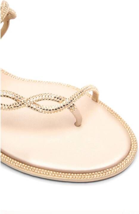 René Caovilla Beige Sandalen met Unieke Stijl