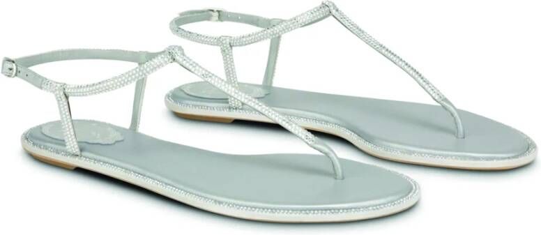 René Caovilla Flat Sandals Grijs Dames