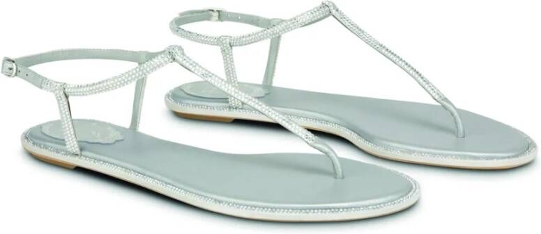 René Caovilla Flat Sandals Grijs Dames