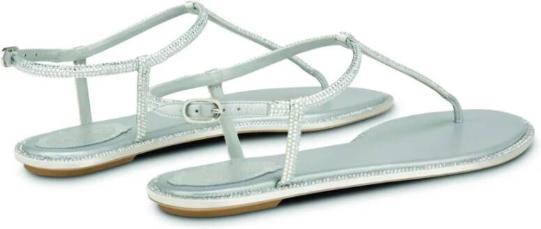 René Caovilla Flat Sandals Grijs Dames