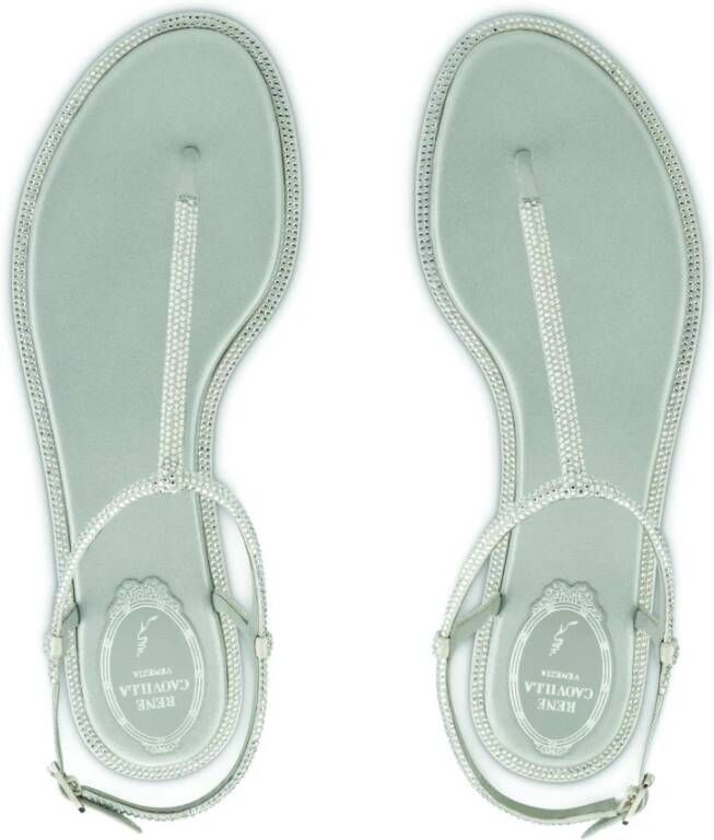 René Caovilla Flat Sandals Grijs Dames