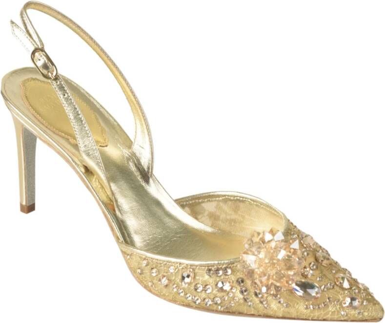 René Caovilla Gouden Sandalen voor Vrouwen Beige Dames