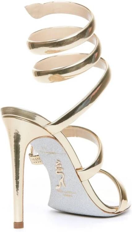 René Caovilla Gouden Strappy Sandalen Yellow Dames