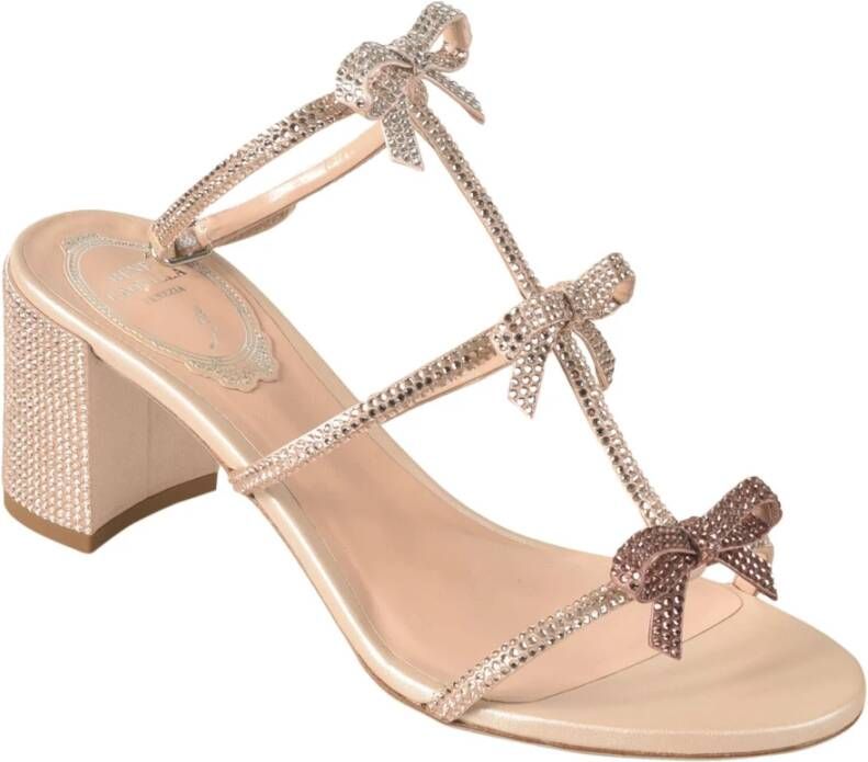 René Caovilla Kristalversierde Sandalen Beige Dames