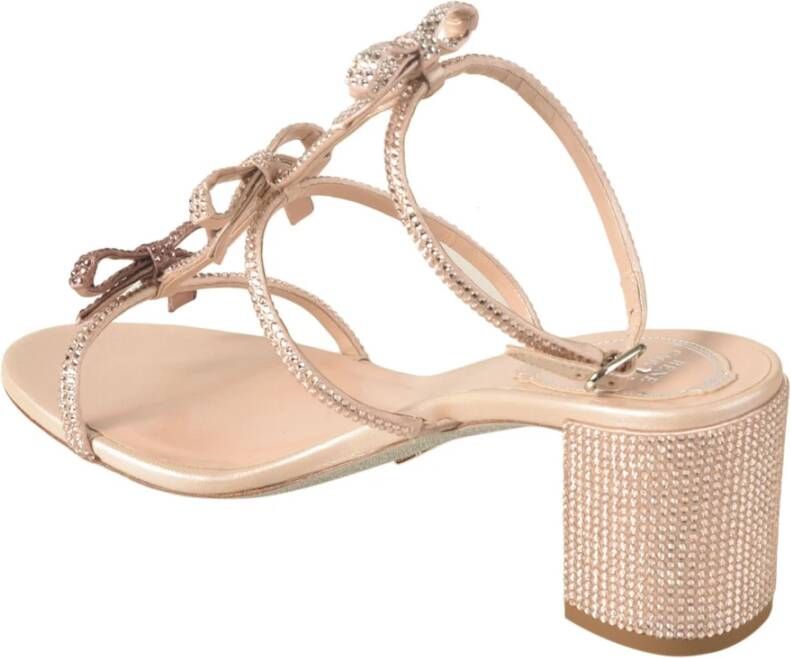 René Caovilla Kristalversierde Sandalen Beige Dames