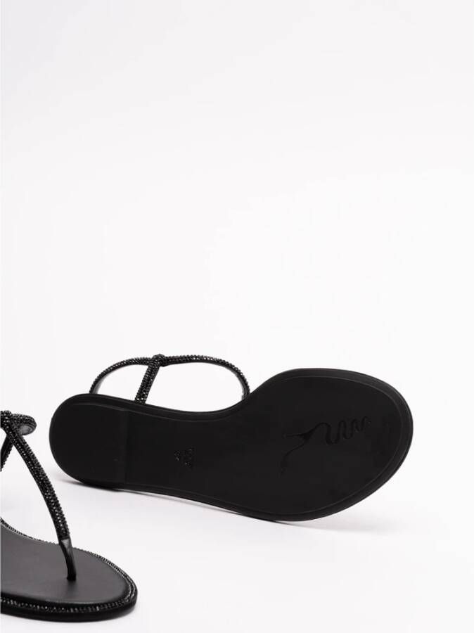 René Caovilla Platte sandalen Zwart Dames