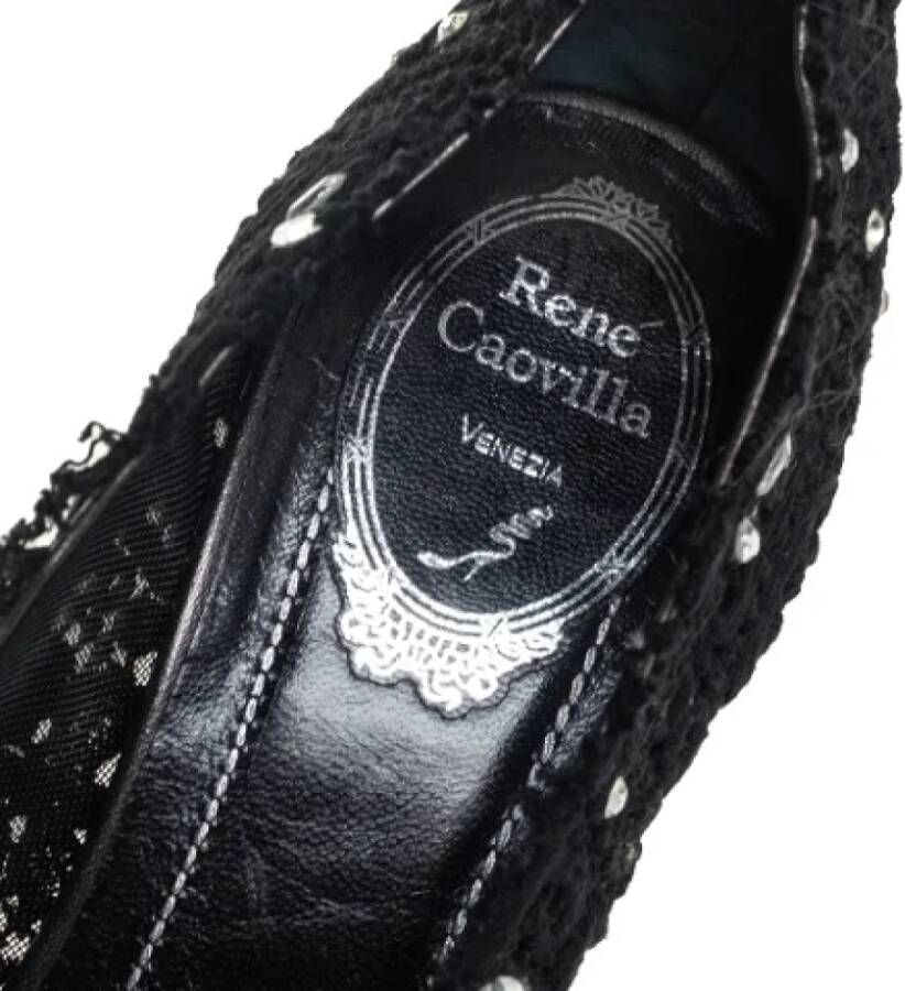 René Caovilla Pre-owned Canvas heels Black Dames