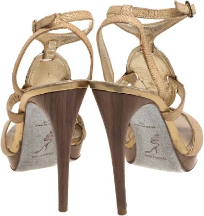 René Caovilla Pre-owned Fabric sandals Beige Dames