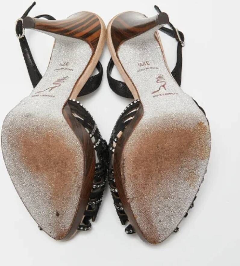 René Caovilla Pre-owned Fabric sandals Black Dames